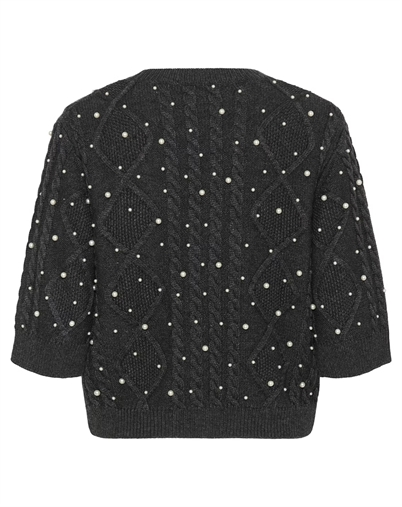 Gestuz - GZTaiba Deco Pullover - Dark Grey Melange